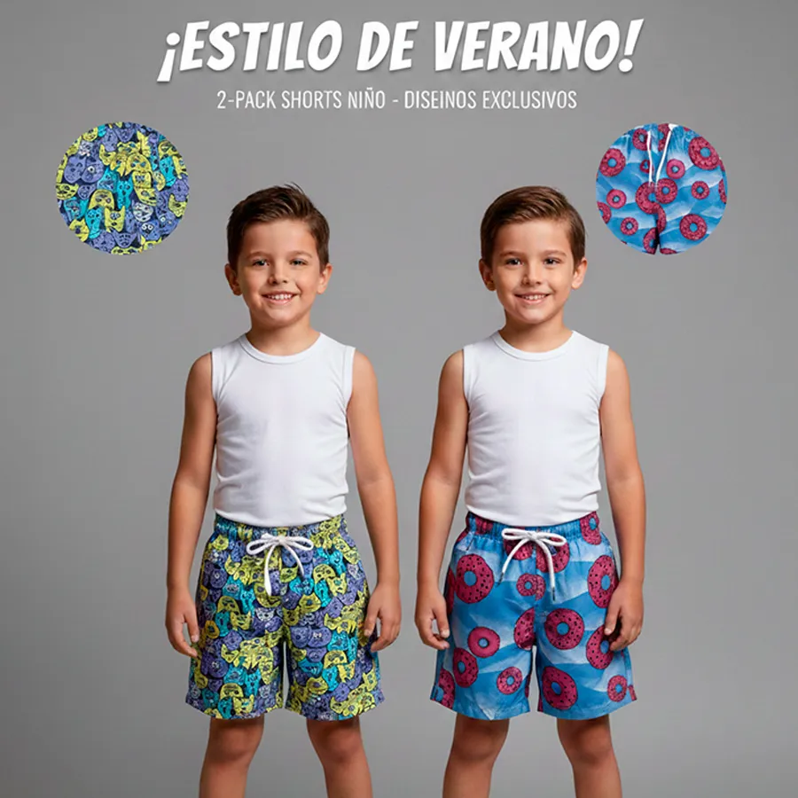 BSH102A KIT DE 2 SHORTS DE NIÑO 8653
